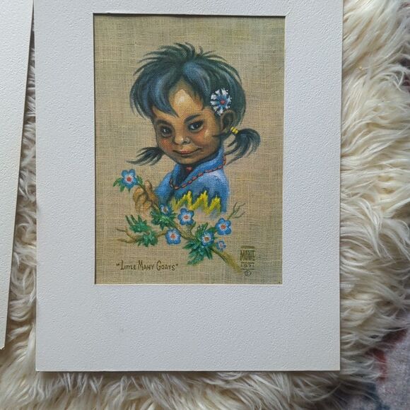 Vintage Monte Van Horne Lithograph Native American Joey Roadrunner Little Blue - Picture 3 of 7